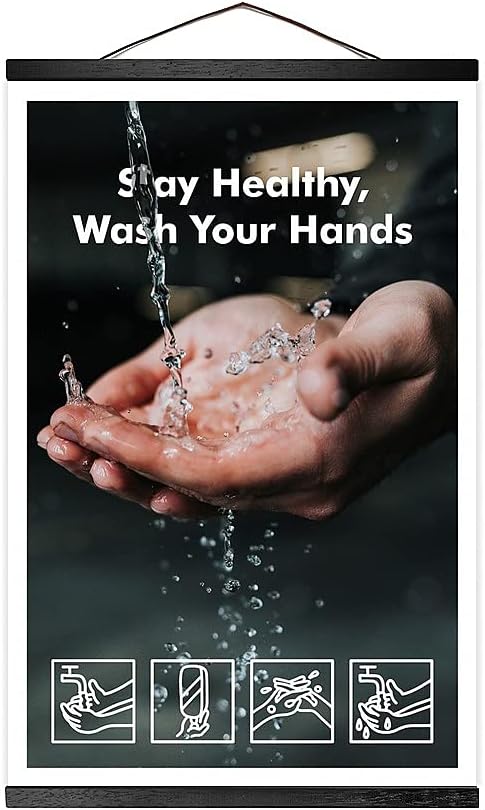 Stay Healthy I Hanging Poster Canvas Print Ready to Hang, Wall Decor, 12"x18"