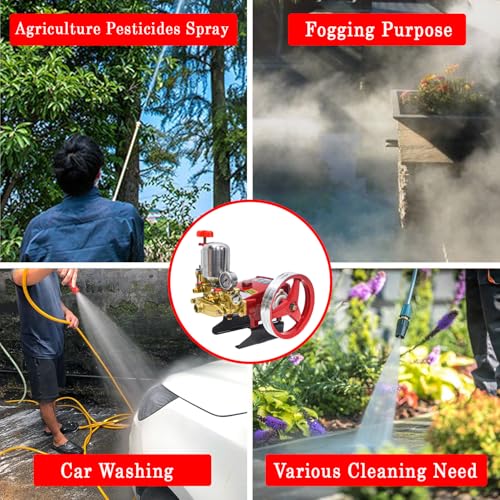 Image of OEM Portable HTP 22 High-Pressure Sprayer with Pulley, Stand | Heavy-Duty Pump with 2-1 /4 inch Output | Sprayer Pump for Agriculture, Fogging, Car Washing, Mist & Cleaning