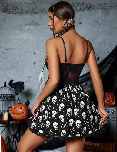 Image of Avidlove Lingerie For Women Babydoll Nightgown Lace Chemise Modal Sleepwear