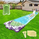 SKIKHN Wasserrutsche, 480*70cm Wasserrutsche Garten für Kinder, Wasserrutsches Garten mit Ersatzteile, Sommerspielzeug mit Eingebautem, Outdoor Gartenspiel für Sommerparty und Gartenaktivitäten (Blau)