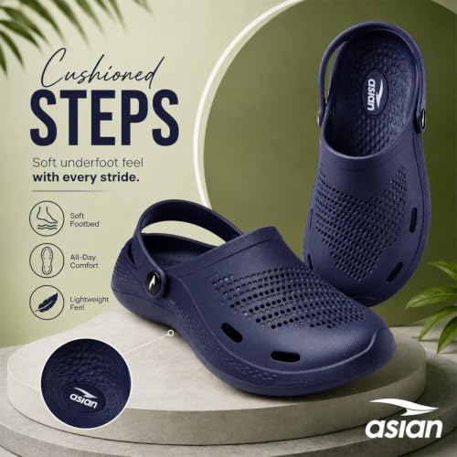 Image of ASIAN Men's AGC-11 Trendy Stylish Fashionable Clogs | Sandals with Lightweight Regular wear Casual Clogs with Ultra Soft & Flexibility Technology Clogs for Men's & Boy's
