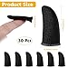 WLLHYF 30pcs Gamer Finger Sleeves Carbon Compression Support Thumb Gloves Touchscreen Finger Cover Anti Sweat Mobile Phone Tablet Gaming Stabilizer for All Touchscreen Devices (Black)