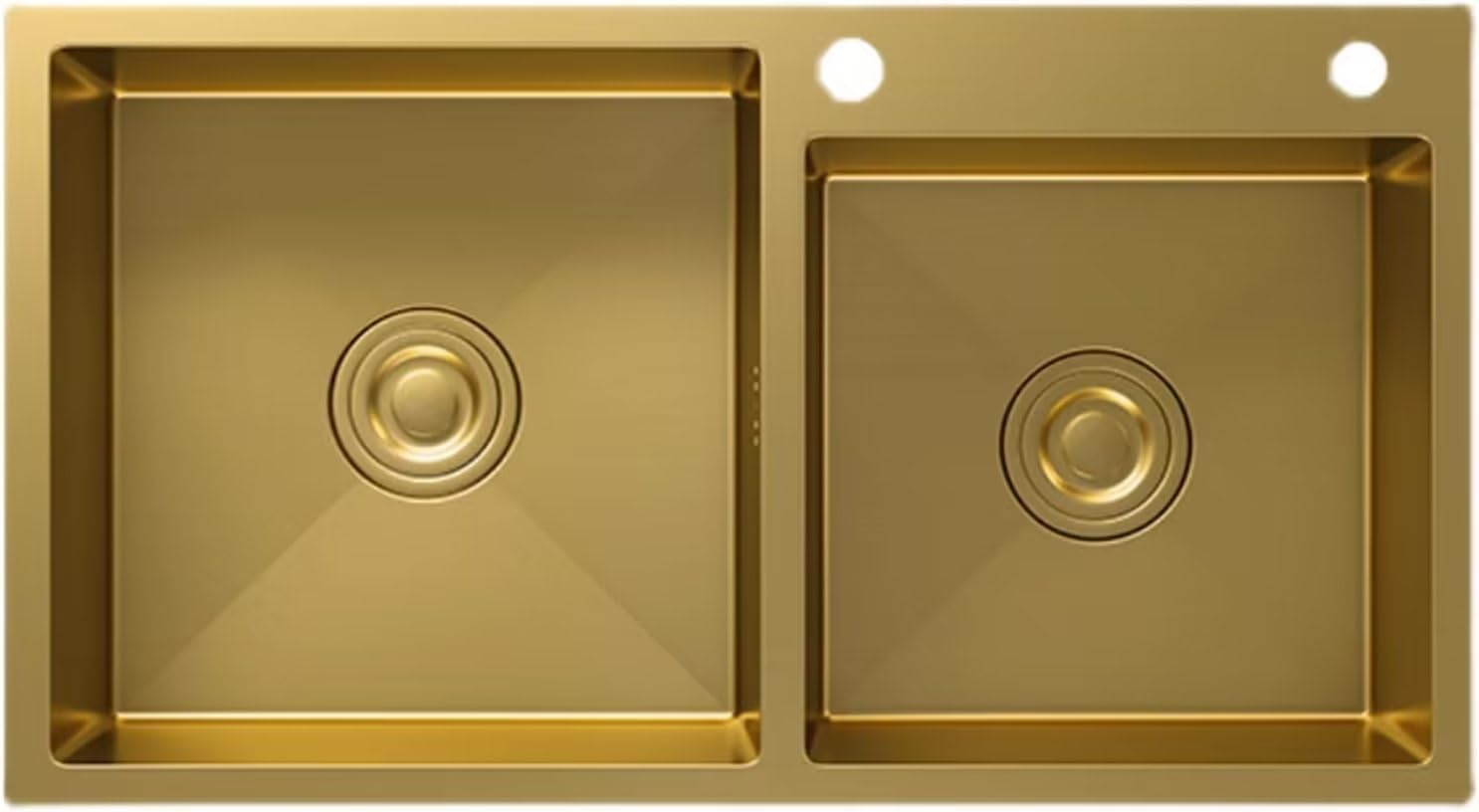 Aioneer Kitchen Double Sinks Golden Sinks Balcony Washbasins Double Sinks Handmade Household Sinks 21Cm Deep Large Capacity Sinks-72-40cm Gold