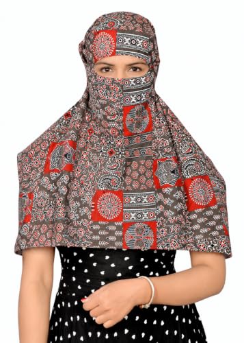 Image of Scarf Face Cover Mask Head Bandana Hijab Scarf Dupatta Stole Cotton Printed For Girls and Women
