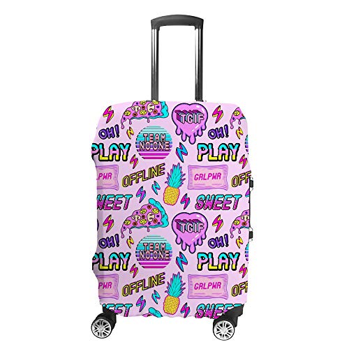 Housse de protection pour valise Ruchen rose vaporwave voyage