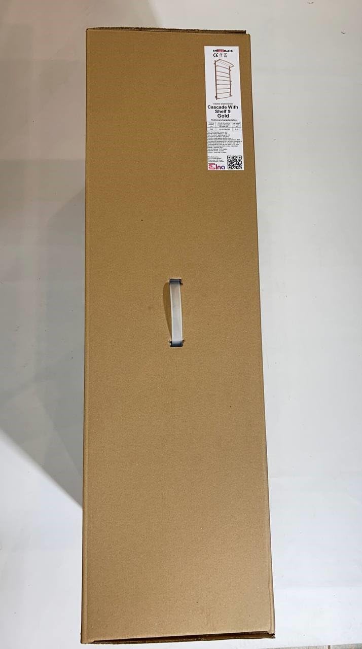 Elna Scaldasalviette Oro - 168W - 1005x530mm - Elettrico con Ripiano - Per Famiglia & Casa - Acciaio Inox - Con Termostato, Timer & Eco - IP44 - Montaggio a parete