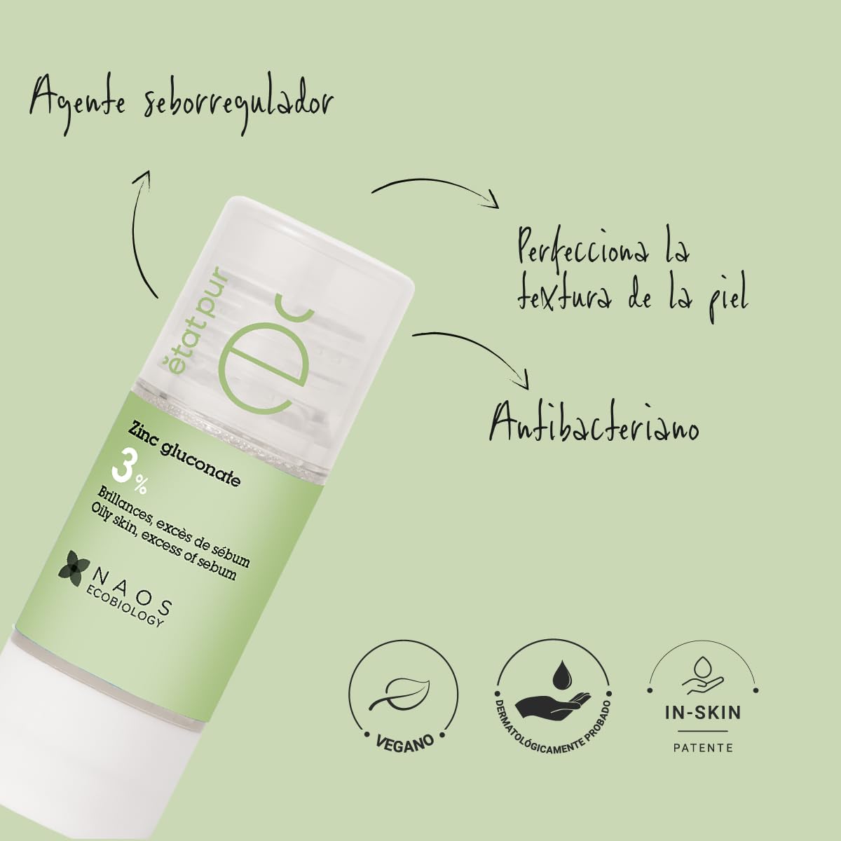 Etat Pur Pure Active Çinko Glukonat İstenmeyen Parlama Karşıtı Sebum Dengeleyici Saf Cilt Serumu 15 ml