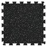 Genaflex Lock Heavy Duty Interlocking Rubber Gym Tiles 8mm Thick X 20' X 20' Super Durable Laminated...