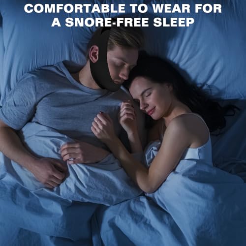 image for NOIKO Anti Snoring Chin Strap with 3 Adjustable Velcro, High Elasticit