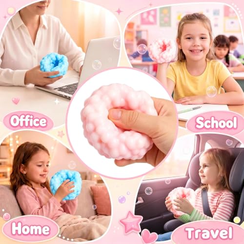 2 Pack Crunchy Noisy Squishy ASMR Stress Balls, Slush Textured Sensory Toys Set, Stress Relief Toys for Kids Adults, Squeezee Sensory Toys, Birthday Xmas Gifts for Girls & Boys - Image 6