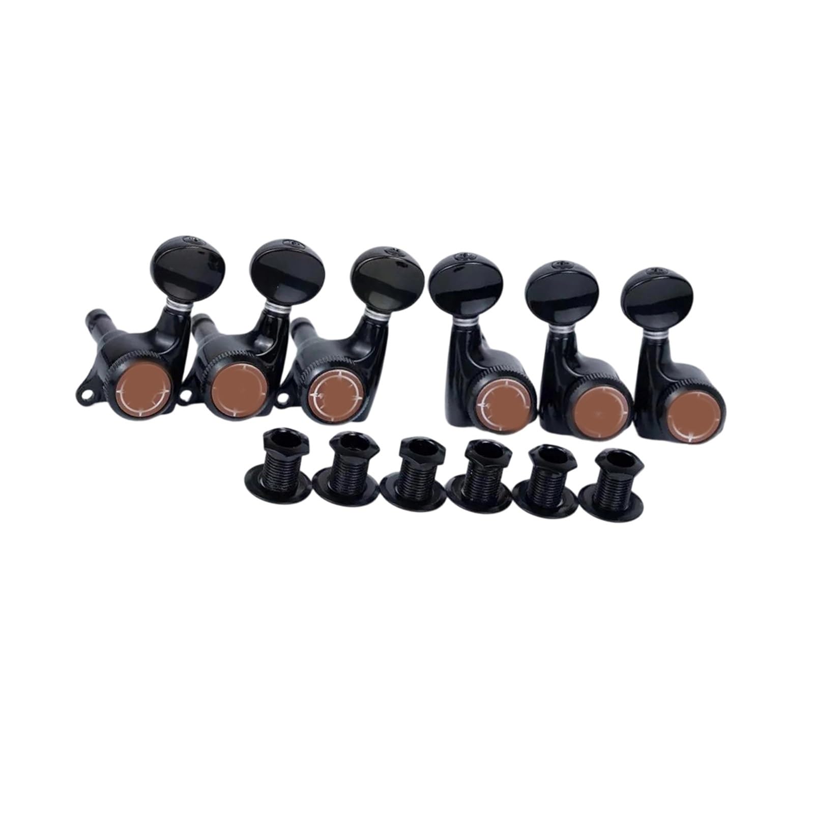 Clavijeros Bloqueo 1:18 Gear Ratio Mini Afinadores De Guitarra Con Bloqueo Oval Negro
