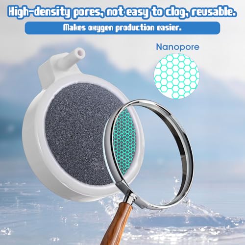 Image of SynHHergyx Fish Tank Bubbler 2 Inch Aquarium Air Stone Fish Tank Nano Air Bubble Stone High Dissolved Oxygen Diffuser (No Air-Pumps and Air-Tube)