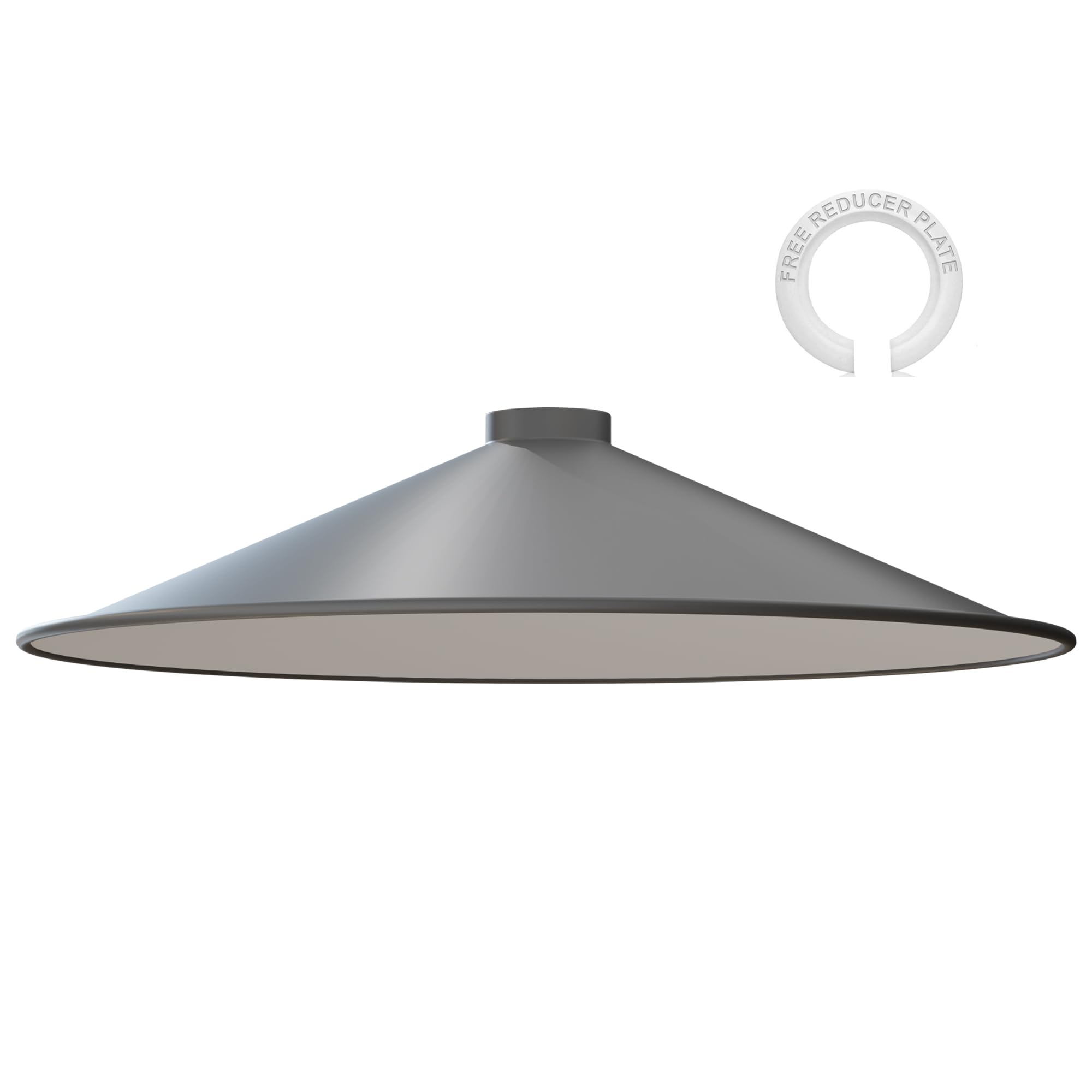 LEDSone Vintage Metal Retro Style Cone Shape Lamp Shade Easy fit for Living Rooms bedrooms Kitchen Dining Room Cafe and Restaurant (1, Grey)