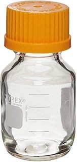 PYREX 1L Round Media Storage Bottles, with GL45 Screw Cap, 10/cs