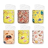 KaWaii Baby 6 Good Night Heavy Wetter Pocket Cloth Diapers with 12 One Size Microfiber Inserts,...