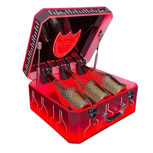 HCAUYNN Led Champagne Bottle Presenter, Bar Champagne Bottle Display Box, Telescopic Rod Automatically Rises, for Lounge Club, Ktv, Bar,B