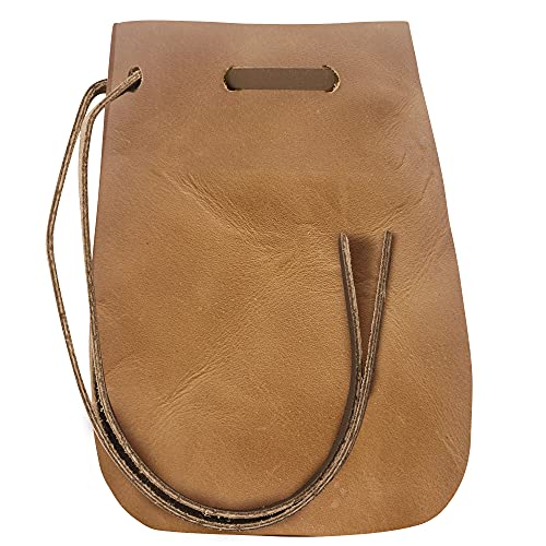 Nabob Leather Leather Drawstring Pouch, Coin Bag, Medicine Tobacco Pouch Medieval Reenactment Made in U.S.A Size 5.75" x 4.25" - Thumbnail 2