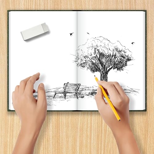 Image of Anupam Earth Sketche Drawing Book A4 | 100% Recycled Hardbound Cove Book | 140 GSM | Acid Free 65 Sheets / 128 Pages | Drawing Sketchbook for Artists and Students | for Dry Techniques
