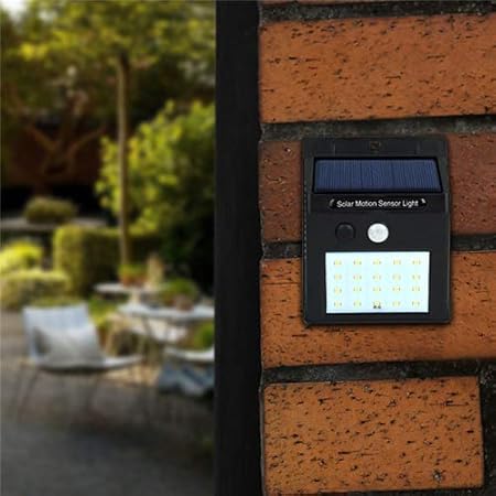 MELANA LED Weatherproof Wireless Security Solar Light Motion Sensor Wall Light for Patio, Garden, Landscape, Deck, Shed, Lawn (Black)
