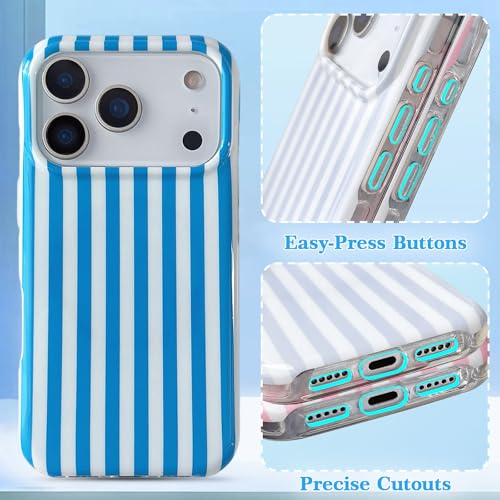 Coque iPhone 17 Pro MagSafe EYZUTAK étui bleu à rayures - 6