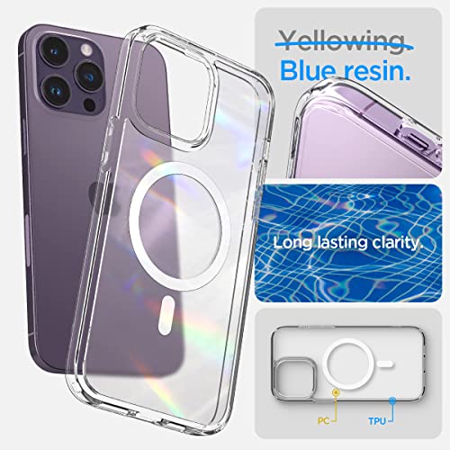 Image of Spigen Ultra Hybrid MagFit Back Cover Case for iPhone 14 Pro, Clear Transparent, MagSafe Compatible - Polycarbonate + TPU | Frost Clear