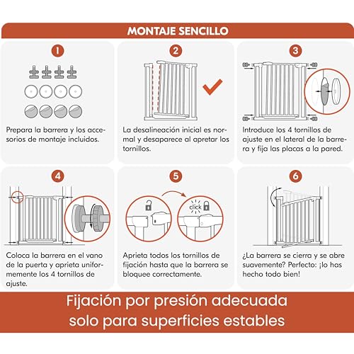 Variante de hauck barreras para puertas Open N Stop 84-89 cm Blanco