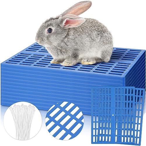 Kigley 12 Pcs Plastic Rabbit Cage Mat, Rabbit Floor Mat