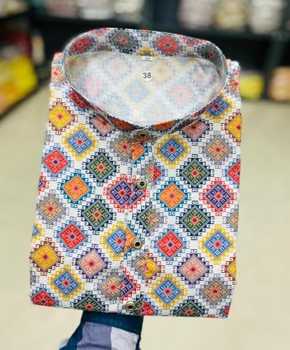 Image of FOXDX Men's Traditional Cotton Floral Printed Only Kurta
