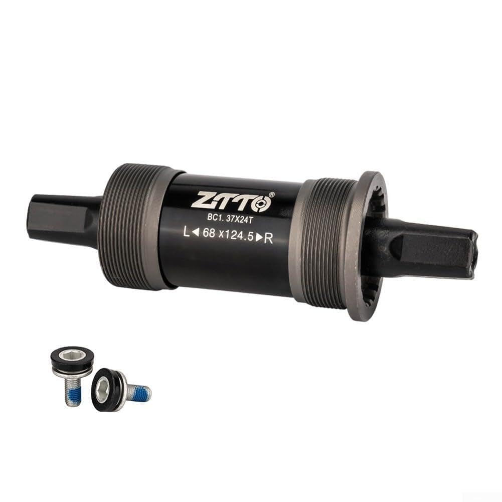 Besttoolifes 68 * 124.5MM, Square Taper Bottom Bracket for Bicycles, 68mm Shell Width with 118/120/122.5/124.5/127.5mm Spindle Length, Sealed Bearings, BC 1.37" x 24T Thread, Metal Construction