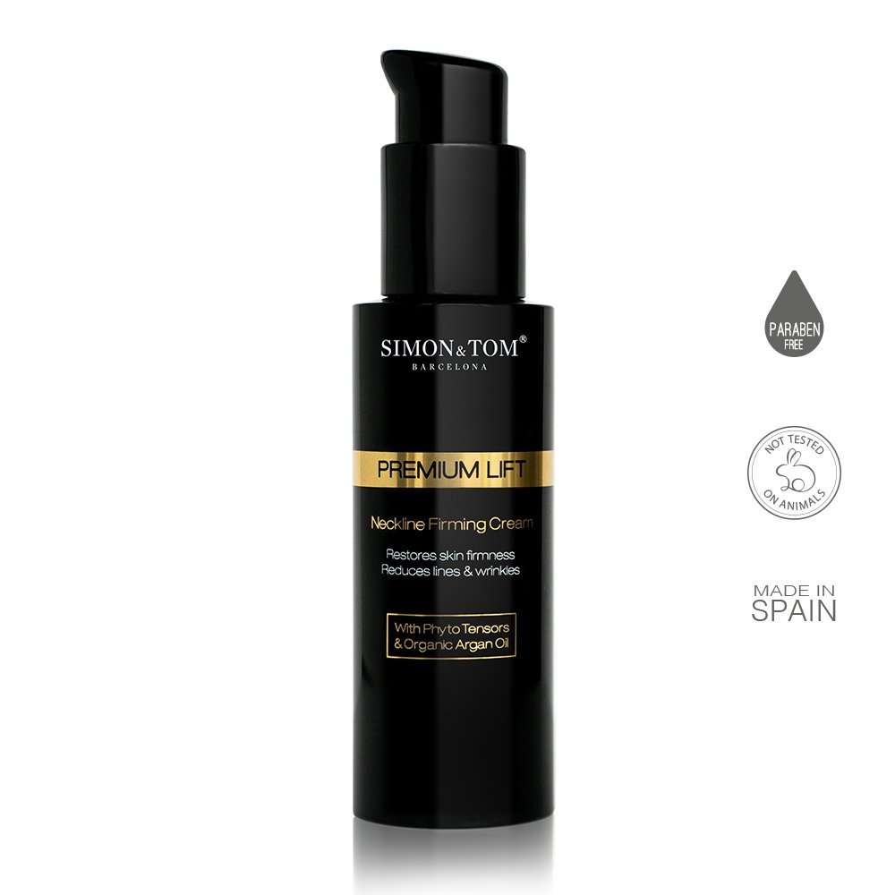 Simon&Tom Premium Lift Neckline - Crema Rassodante Collo e Décolleté con Acido Ialuronico, Fitostimolanti, olio di Argan Biologico, Antirughe, Effetto Lifting, Senza parabeni, 100 ml Made in Spain