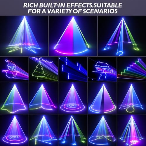 Image of DJ Laser Light for Party,3D Animation Laser Machine,Multiple Control Functions,Support Manual Graffiti, Text Playback, and Personalized Programming,Suitable for DJ Parties, KTV Bars and Events