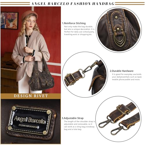 Image of Angel Barcelo Hobo Bag for Women Crossbody Purse and Handbags Shoulder Bags