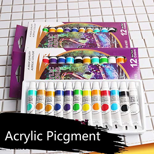 ZZALLL 12 x 12ml Heavy Body Kleuren Rijke Pigmenten Verf Set voor het schilderen van Ambachten - Image 6