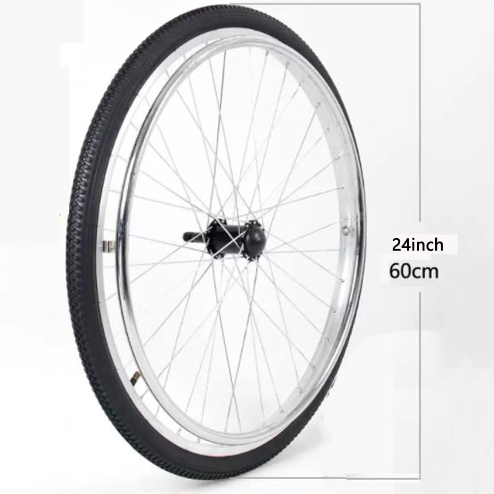 Rueda Trasera para Silla De Ruedas, Recambio De Ruedas para Silla De Ruedas,Caucho Macizo Accesorios De Rueda ​Trasera, 2 Pieza, Cubo De Aleación De Aluminio