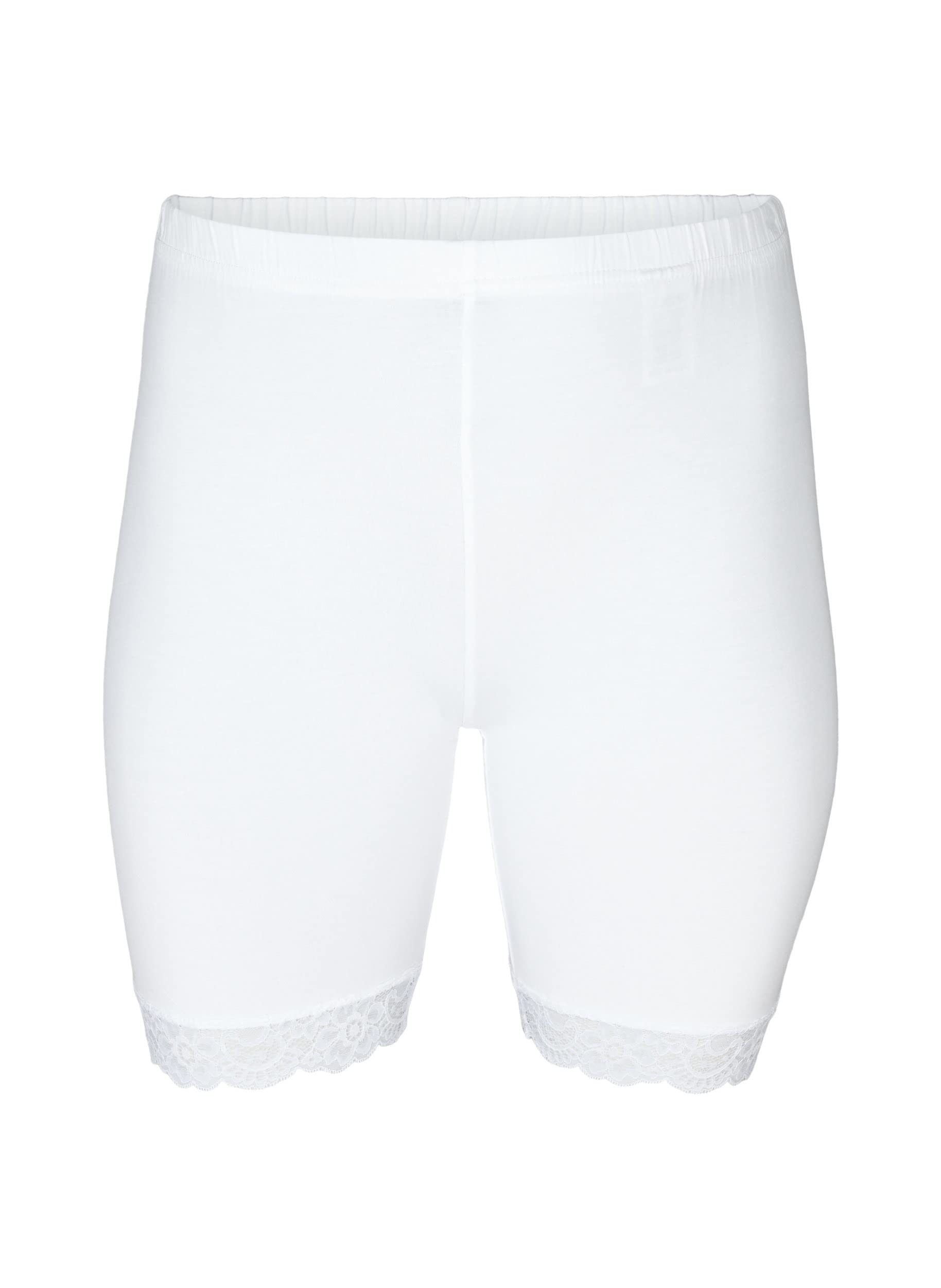 Zizzi Short de cyclisme pour femme, grandes tailles, ourlet en dentelle, taille