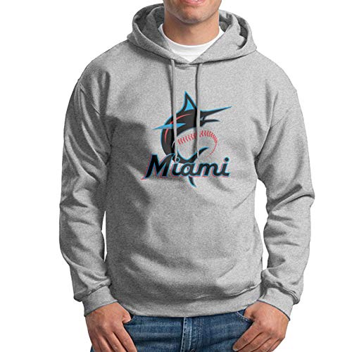 Miami Mens Dark Heather Arch Hoodie Sweatshirt Long Sleeve Hoodie, Sports Hoodie