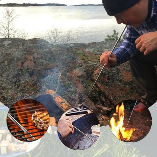 Eowppue 4 Pcs Telescopic Blowing Tube - Blow Fire Tube Stainlesssteel, Blowing Air into Fire, Increase Fire Intensity, for Outdoor Survival Camping Barbecue Picnic - Image 4