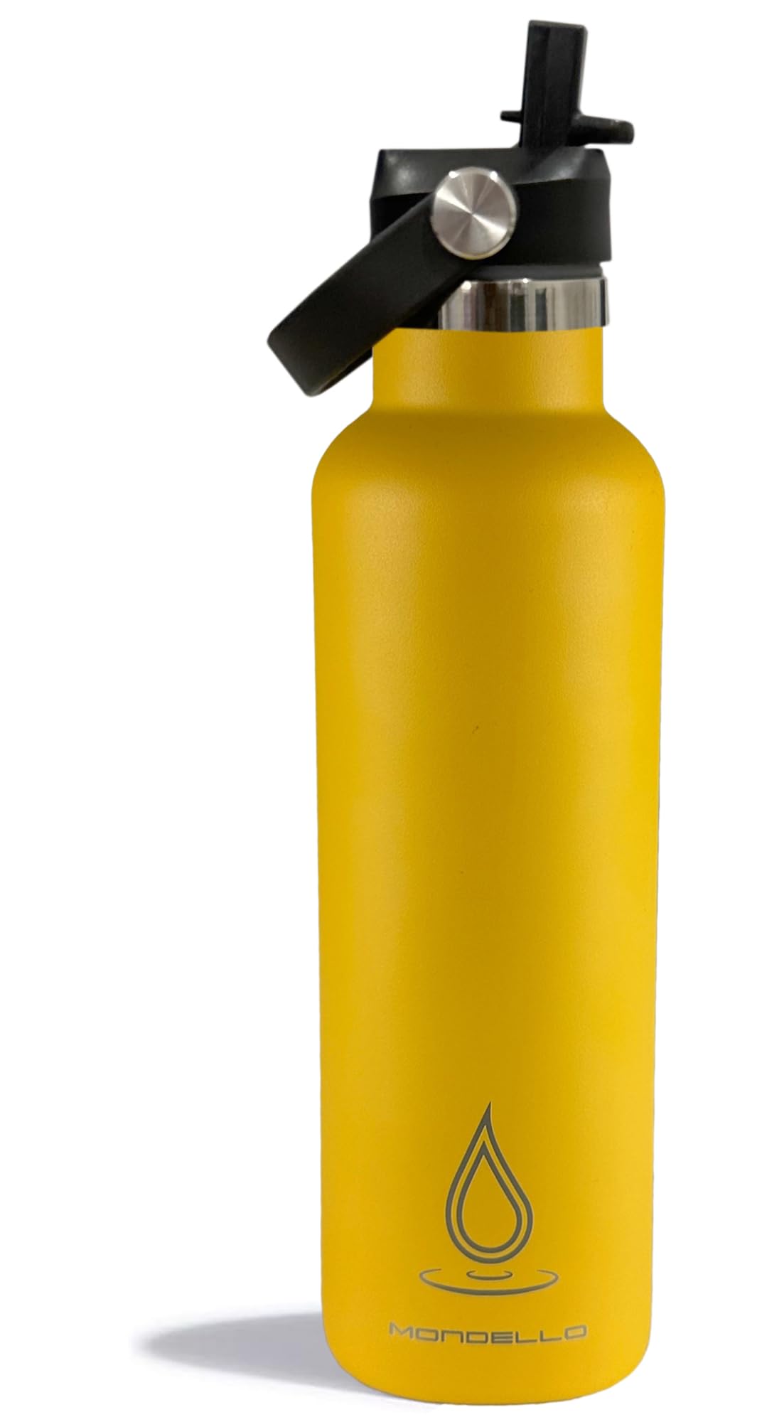 Mondello Insulated Stainless Steel Water Bottle with Straw & Strap (Yellow, 750ml), Double Wall Vacuum Flask