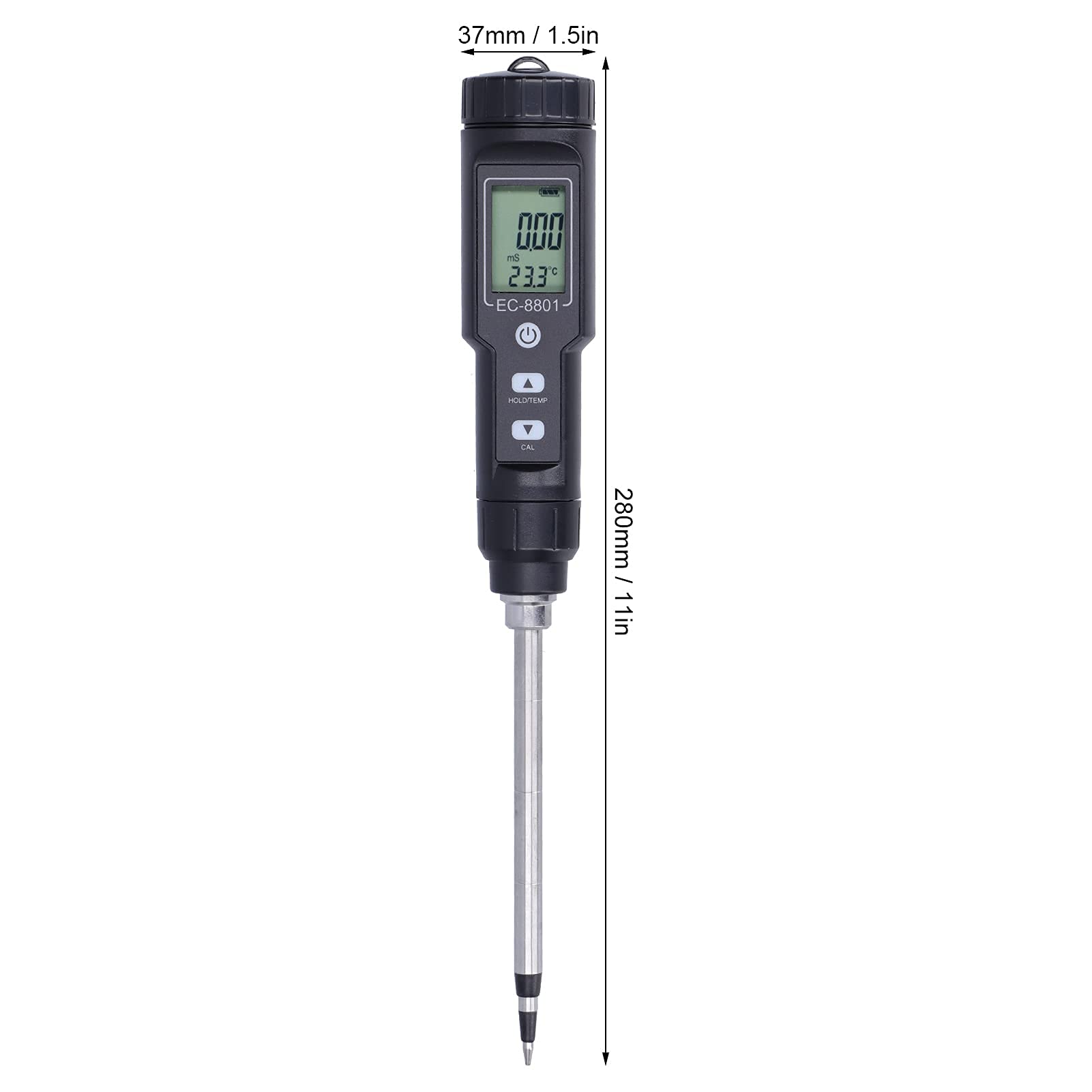 Fdit Medidor de EC, medición de Alta precisión de la conductividad y Temperatura del Suelo Medidor de EC del Suelo portátil para Laboratorio para plantación de Tierras agrícolas para Agricultura
