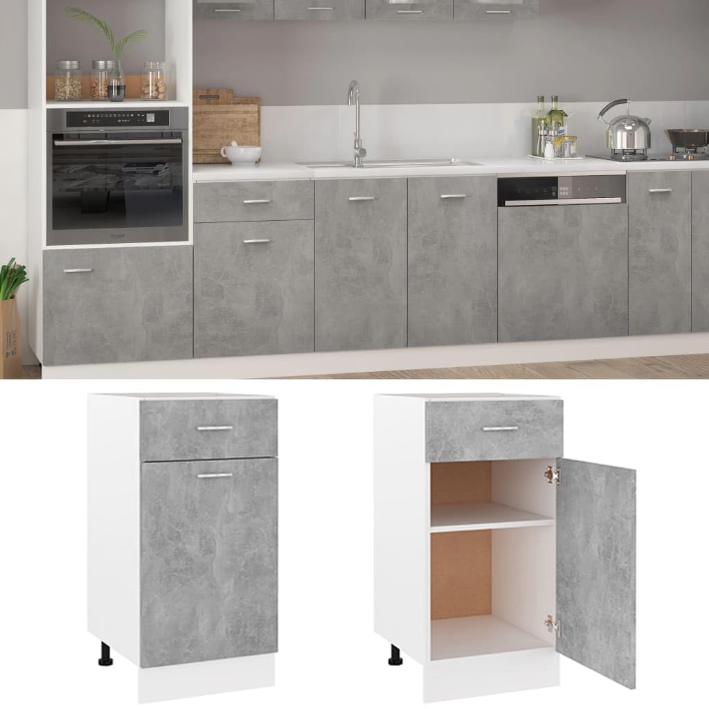 Meuble De Cuisine VidaXL Blanc Brillant - 2 Étages Et 1 Tiroir, 40x46x81.5 Cm, Panneau Particules