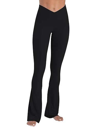 Sunzel Mini Flare Leggings for Women V Crossover Mid Rise