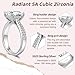 Elio Passero 3CT CZ Radiant Cut Engagement Rings for Women,Women's 925 Sterling Silver Solitaire Cubic Zirconia Engagement Rings with 18K White Gold Plated Size 9