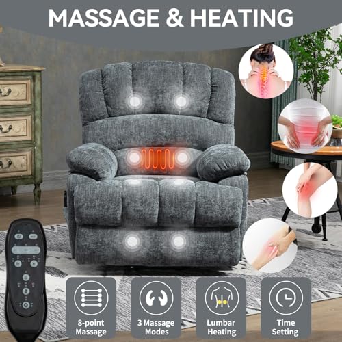 Sillón eléctrico reclinable con masaje y calefacción miniatura 5