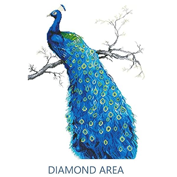 Diamond Dotz (DD13.012) - Kit per lavori artistici, motivo pavone blu, 60 x 84 cm