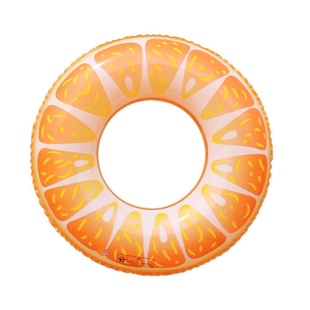 Inflatable Swimming Rings for Adults Fruit Pool Floats Rubber Ring for Swimming Fun Beach Pool Toys for Summer Beach Pool Party Decorations (Orange)