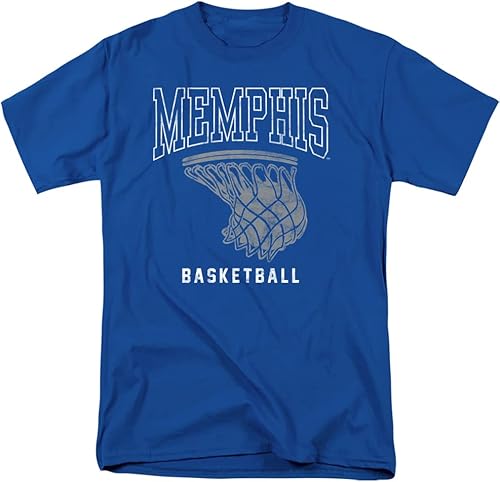 University of Memphis - Camiseta unisex con aro de baloncesto oficial para adultos