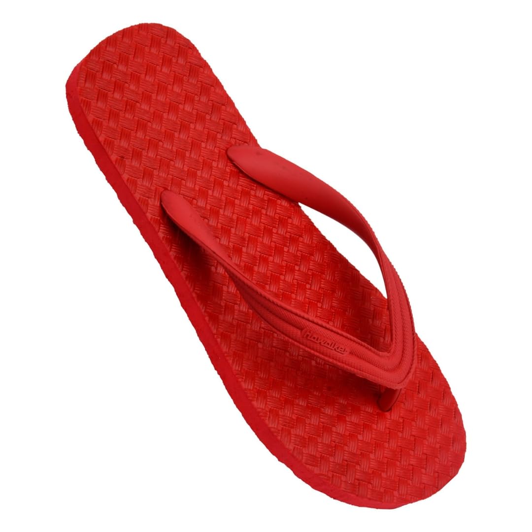 Hawalker Atom Prime Mens Tough & Long-Lasting Flip Flops Made with 100% Natural & Durable Rubber | Comfortable Hawai Chappals | Regular Wear Slippers (Red) (B0CTWZYHMQ) Amazon Price History, Amazon Price Tracker