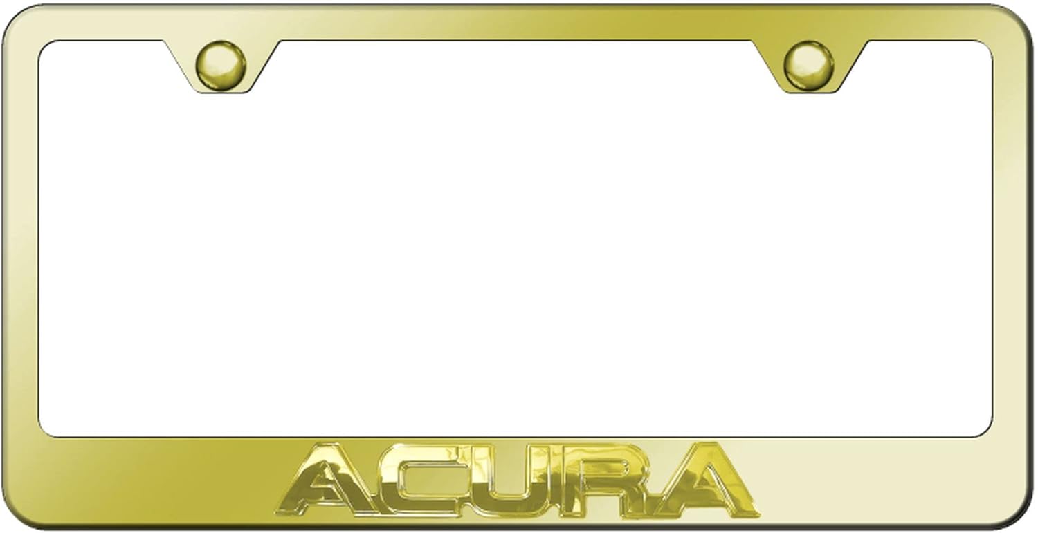Au-TOMOTIVE GOLD Laser Etched Logo Stainless Steel License Plate Frame for Acura (Black)