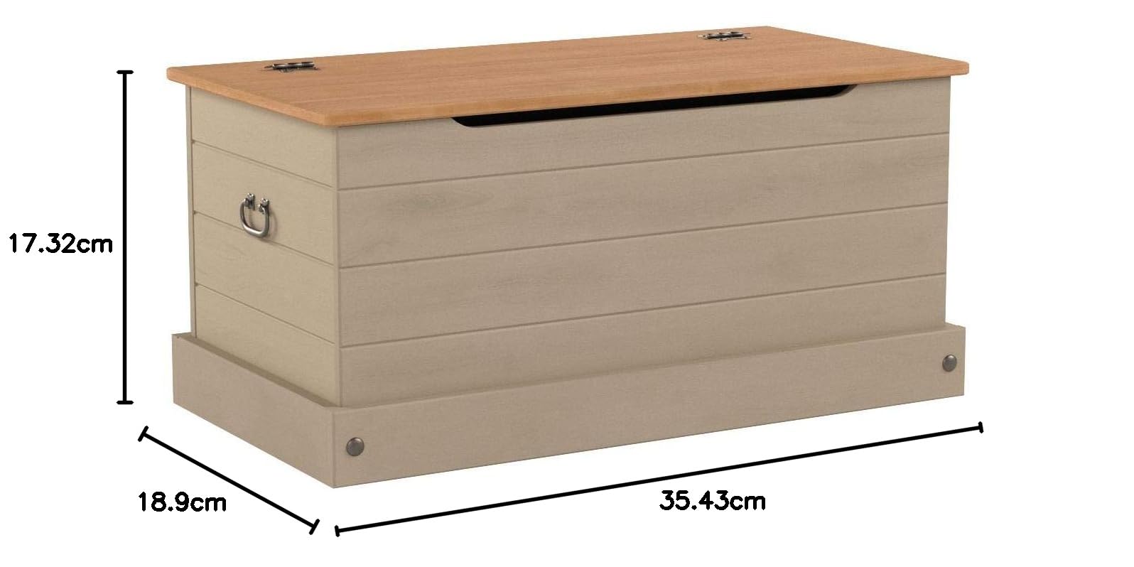 Home Source Corona Solid Wood Ottoman Storage Chest Mexican Grey Toy Chest Bedding Blanket Box