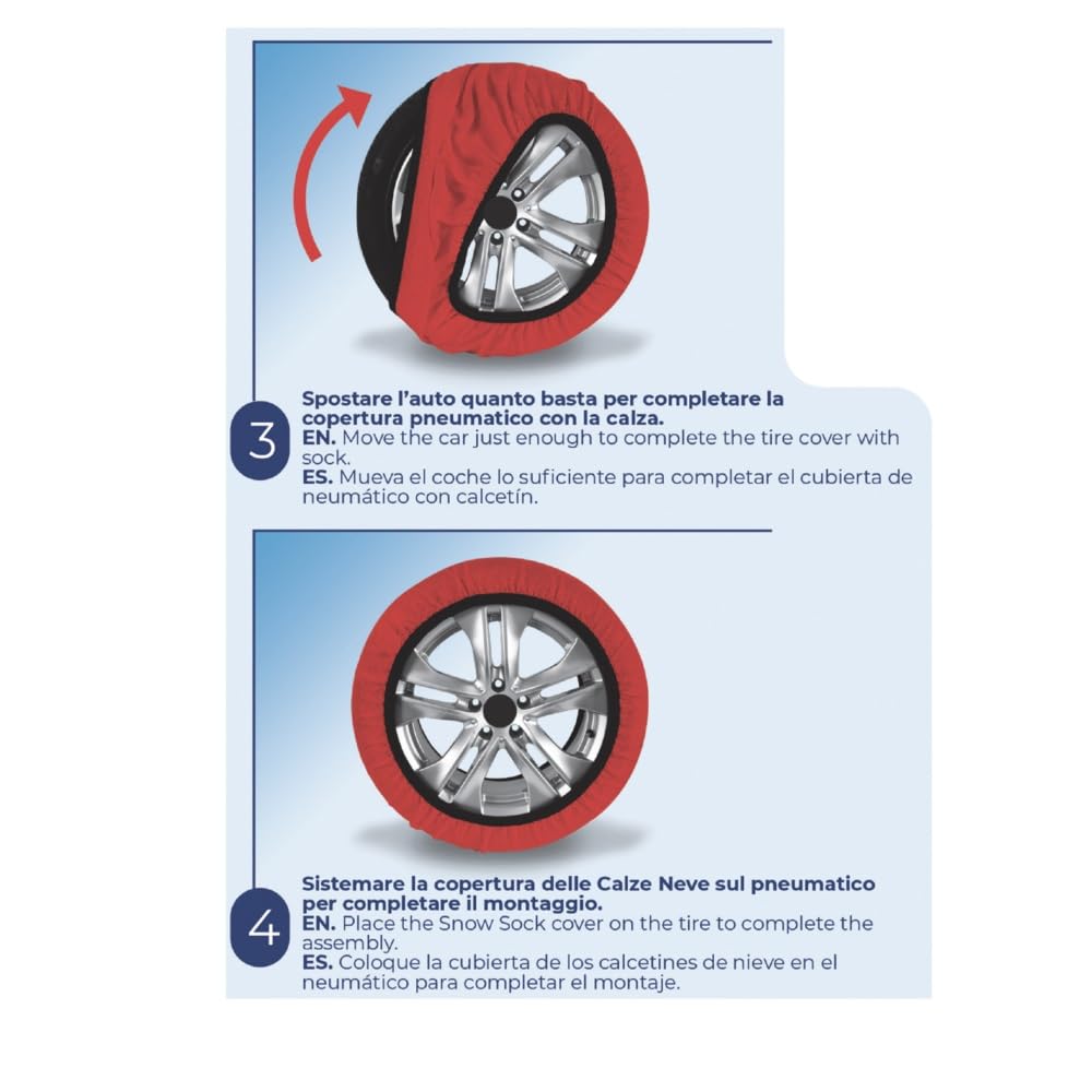 Chaussettes DE Neige 175/75 R15 Pour PNEUS Avec Jante 15 Taille L Chaussette APPROUVÉE Pour Routes Mixtes Entre Glace ET Neige 1 Paire=2 PIÈCES Pour Voitures,SUV,4X4,FOURGONNETTES